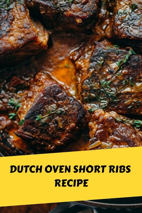 Tender Dutch Oven Short Ribs Short Rib Dutch Oven, Easy Short Ribs Recipe Ovens, Short Ribs Dutch Oven Recipe, Dutch Oven Braised Short Ribs, Braised Beef Short Ribs Dutch Ovens, Boneless Short Ribs Recipe Ovens, Gluten Free Dutch Oven Recipes, Shortribs Dutchoven, Oven Short Ribs Recipe