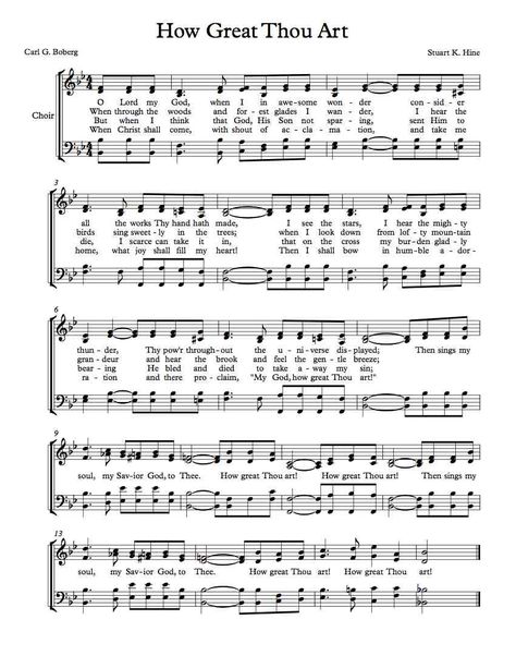 Flute Sheet Music Christian Songs, How Great Thou Art Sheet Music, How Great Thou Art Lyrics, How Great Thou Art, Sax Music, Gospel Song Lyrics, Hymn Sheet Music, Hymn Music, Church Songs