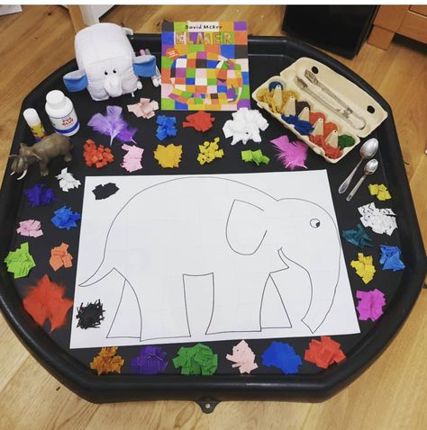 Elmer The Elephant Activities, Preschool Rainforest, Tuff Tray Ideas Toddlers, Elmer The Elephants, Safari Activities, Zoo Activities, Elephant Book, Summer Fest, Eyfs Activities