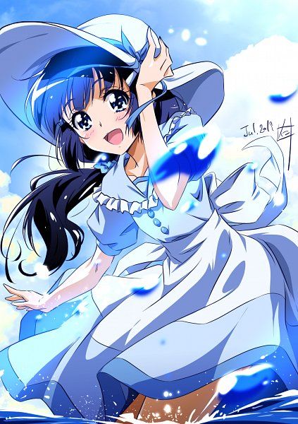 Aoki Reika (1165x1654 1,356 kB.) Water, Anime, Blue