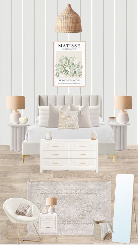 #homedecor #vanillagirl #minimalist #preppy #aesthetic #roomdecor #decor Ceramic Bedroom Decor, Preppy Neutral Bedroom, Neutral Preppy Bedroom, Minimalist Preppy Bedroom, Gold And White Bedroom, Room Shuffles, Preppy Furniture, Cool Bedroom Furniture, Beachy Room Decor