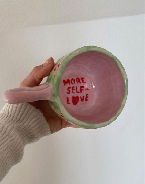 More Self Love, Ceramic Cafe, Diy Pottery Painting, Cerámica Ideas, Tanah Liat, Pretty Mugs, Pottery Painting Designs, Keramik Design, Luna Lovegood