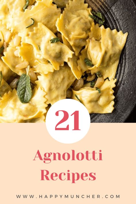 Filled Pasta Recipes, Agnolotti Recipe, Agnolotti Pasta, Pasta Recepies, Simple Tomato Sauce, Ricotta Filling, Mambo Italiano, Pea Pesto, Amaretti Cookies