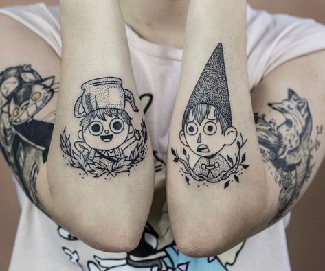 Otgw Tattoo, Over The Garden Wall Tattoo, Black And Grey Tattoos For Men, Black And Grey Tattoos Sleeve, Empowering Tattoos, Hipster Tattoo, Crazy Tattoos, Optical Illusion Tattoo, Movie Tattoos