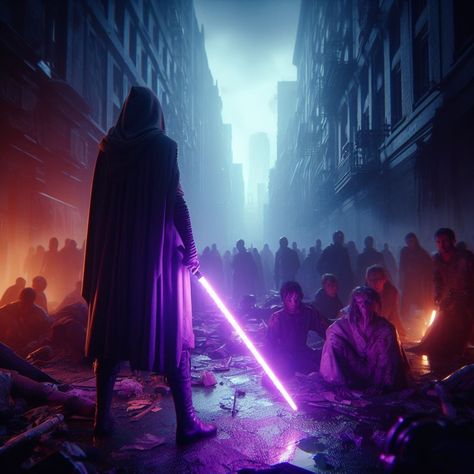 Purple Lightsaber Jedi, Star Wars Alternate Universe, Jedi Oc, Sith Aesthetic, Purple Lightsaber, Darth Revan, Star Wars Lightsaber, Star Wars The Old, Jedi Sith