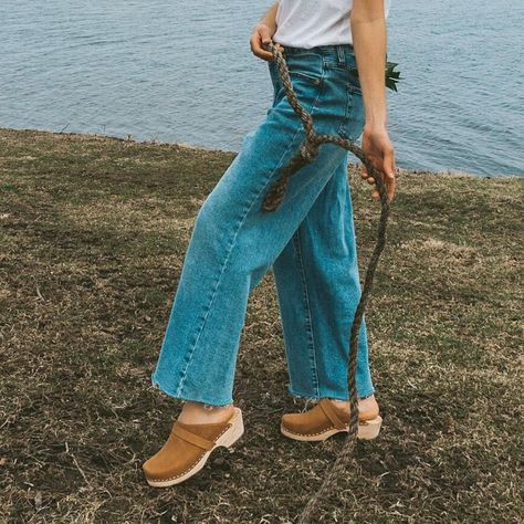 Lotta From Stockholm Clogs on Instagram: “Clogs: Classic Brown Oiled Nubuck, photo by the lovely @katelynchef #lottafromstockholm #lovemylottas #clogs #cloglife #sweden #wfh…” No 6 Clogs, Swedish Clogs With Skirt, Lotta Clogs, Brown Summer Clogs, Medium Width, Lotta From Stockholm Clogs, Leather Clogs With Heel Loop, Medium Width, Lotta From Stockholm, Fashion Things, Classic Brown