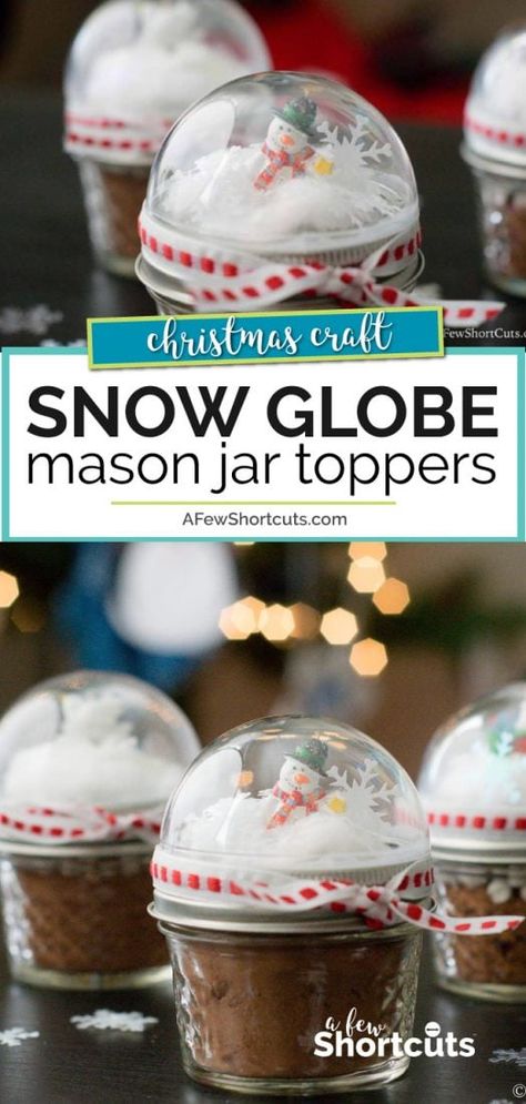 Mason Jar Toppers, Thankful Gifts, Snow Globe Mason Jar, Jar Toppers, Autumn Treats, Homemade Christmas Gift, Globe Gift, Christmas Prep, Gift Making