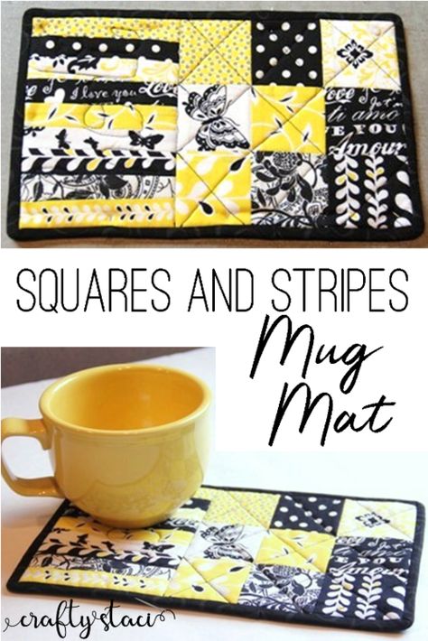 Mug Mats, Mug Mat, Mug Rug Patterns, Beginner Sewing Projects Easy, Leftover Fabric, Sewing Projects For Beginners, Easy Sewing Projects, Love Sewing, Mug Rug