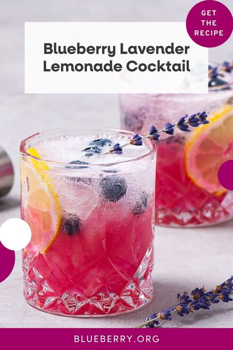 This Blueberry Lavender Lemonade Cocktail unites the sweet-tart flavor of blueberry with two of its most iconic pairings. Bright lemon juice and sweet lavender simple syrup complement the muddled blueberries and cool, piney taste of gin. Just shake, pour over ice and top with soda water to taste. It adds a sophisticated, refreshing boost of blue to any gathering. Wedding Mocktails, Lavender Lemonade Cocktail, Blueberry Lavender Lemonade, Winter Mocktails, Eyeshadow Inspiration, Bartender Drinks Recipes, Lavender Cocktail, Blueberry Lavender, Bartender Drinks