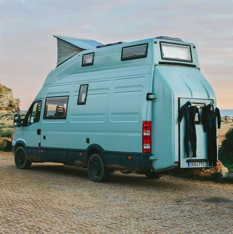 Living-In-Van-Life-Travel-Photography Iveco Daily Camper, Petit Camping Car, Campervan Design, Kombi Motorhome, Sprinter Van Conversion, Kombi Home, Sprinter Camper, Campervan Life, Trailer Build