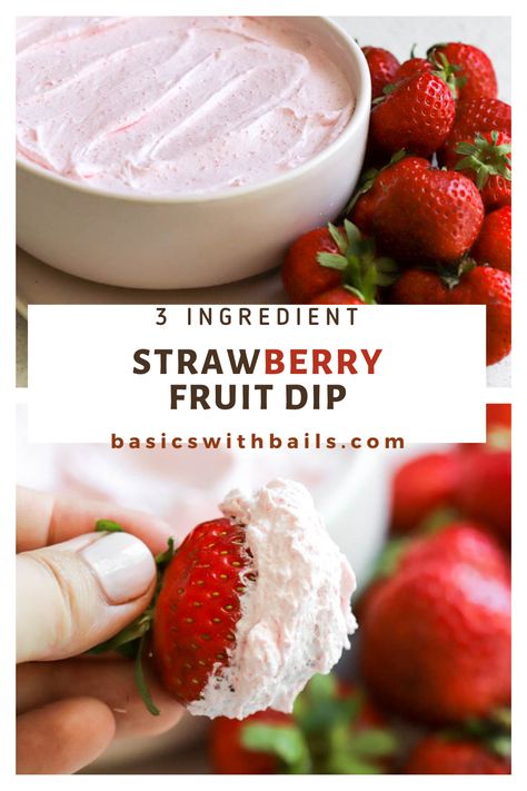 This easy Strawberry Fruit Dip tastes just like that Creamy Cool Whip Fruit Dip we all love but is way healthier. Made with only three ingredients plus some fresh strawberries for dipping you can whip this gluten free and low carb fruit dip up in just a few minutes! The best fruit dip ever! Sugar Free Fruit Dip, Low Carb Fruit Dip, Fruit Fluff Dip, Fruit Dip With Cool Whip, Best Fruit Dip Ever, Dip With Cool Whip, Strawberry Fruit Dip, Cool Whip Fruit Dip, The Best Fruit Dip