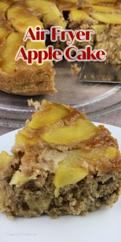 Airfry Apple Dessert, Air Fryer Apple Cake Recipes, Airfryer Apple Cake Recipes, Easy Apple Desserts In Air Fryer, Baking A Cake In An Air Fryer, Air Fryer Cakes, Airfryer Apple Pie, Airfryer Bread, Apple Sour Cream Cake