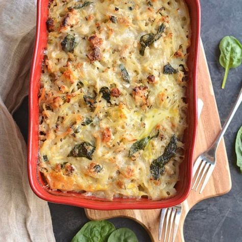 Creamy Chicken Potato Casserole {GF, Low Cal, Paleo} - Skinny Fitalicious® Creamy Chicken Potato Casserole, Meal With Potatoes, Whole30 Casserole, Stuffing Chicken, Healthy Winter Recipes, Chicken Potato Casserole, Healthy Meals Ideas, Chicken Spaghetti Casserole, Potatoes Chicken