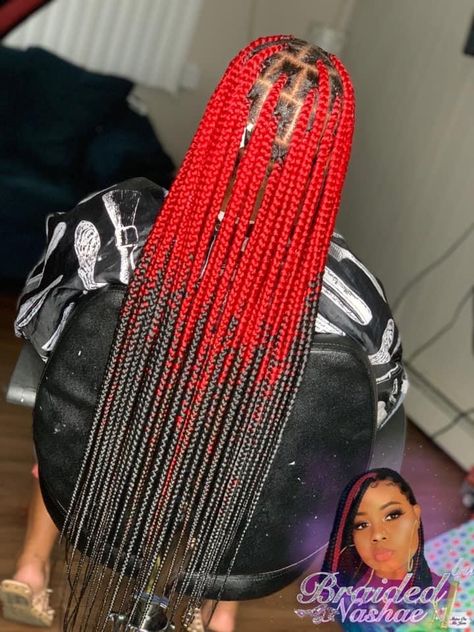 Red Braids, Color Braids, Black Women, Braids, Hairstyles, Beads, Red, Hair, Black