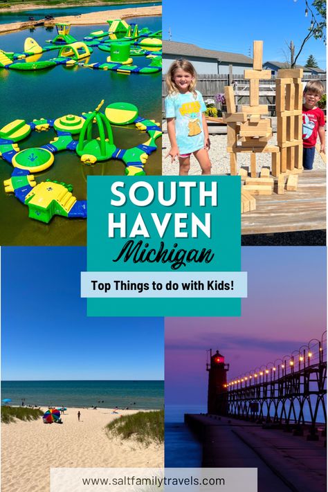 Things to do in south haven. Lighthouse, beach, aqua park Things To Do In South Haven Michigan, Things To Do In South Haven Mi, South Haven Michigan Things To Do In, Silver Lake Michigan, Michigan Family Vacation, Michigan Beach Vacations, Fennville Michigan, Coldwater Michigan, New Buffalo Michigan