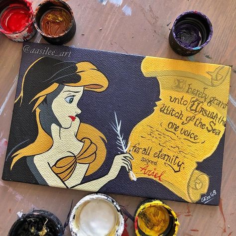 #tbt to this Ariel I painted almost a year ago! I can’t believe it’s been that long! Feels like yesterday! (Original sold a while ago but I… | Instagram Disney Princess Paintings, Ariel Drawing, Disney Pop Art, Disney Minimalist, Princess Painting, Disney Canvas Art, Long Painting, Disney Paintings, Painting Canvases