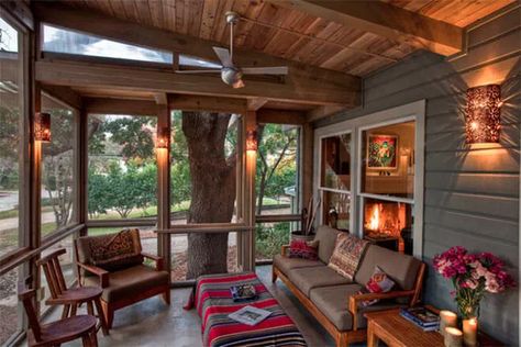 Creating a Sustainable Home Through Passive Design - Modscape Three Season Room, Sleeping Porch, House With Porch, Outdoor Living Room, Cabins And Cottages, Sustainable Home, Log Homes, Cabin Decor, Living Room Interior