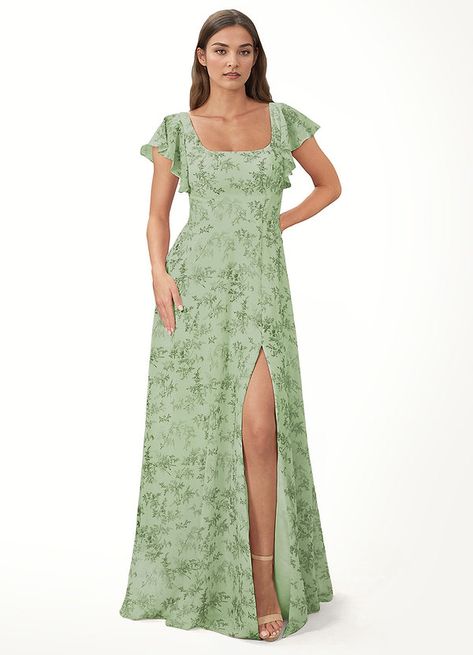 Hi! I've shared my package tracking information with you. Come and check it right now! Floral Green Bridesmaid Dresses, Sage Green Floral Bridesmaid Dresses, Green Floral Bridesmaid Dresses, Cottagecore Bridesmaid Dress, Lds Prom Dresses, Green Wedding Guest Dress, Green Wedding Guest Dresses, Bridesmaid Dresses Midi, Floral Bridesmaid Dress