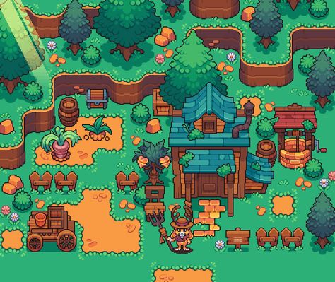 Top Down Game, Game Background Art, Pixel Art Landscape, Colorful Characters, Piskel Art, Pictorial Maps, Pixel Art Tutorial, Cool Pixel Art, Pixel Art Games