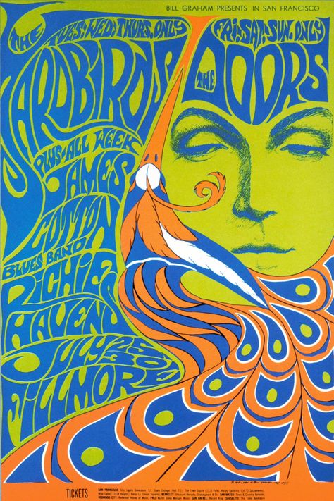 Bonnie MacLean, Psychedelic Poster Artist, Is Dead at 80 - The New York Times Wes Wilson, 1960s Posters, Poster Grafico, Hippie Posters, Rock Poster Art, Psy Art, Hur Man Målar, Richard Avedon, Concert Poster