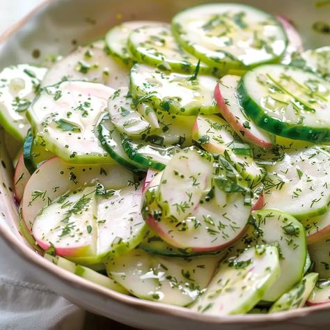 Crunchy Cucumber and Apple Salad - recipes Salad With Ranch Dressing, Salad With Ranch, Thick Yogurt, Apple Salad Recipes, Cheese Stuffed Chicken Breast, Cheese Stuffed Chicken, Dairy Free Yogurt, Cream Cheese Chicken, Apple Salad