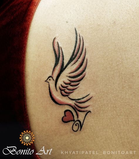 Dove And Butterfly Tattoo, Heavenly Tattoos, Front Neck Tattoo, Dove Tattoos, Dove Tattoo, Peter Pan Disney, Mom Tattoo, Neck Tattoos Women, Dream Wedding Cake