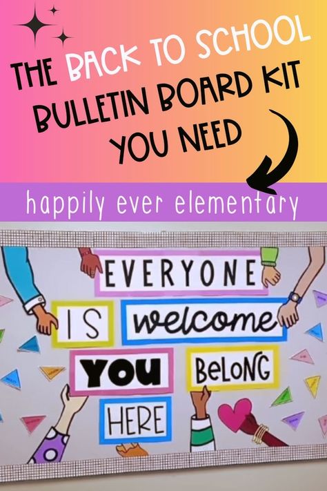 Get ready for the new school year with this 'Everyone Is Welcome, You Belong Here' Back to School Bulletin Board Kit. Not only easy to assemble but also fully editable! Discover an inclusive, warm welcome message that fosters a sense of belonging. Perfect for creating a positive environment that sparks learning and growth. Add your personal touch today! School Welcome Bulletin Boards, Upper Elementary Classroom Setup, Inspirational Classroom Quotes, Classroom Setup Elementary, Welcome Bulletin Boards, Holiday Bulletin Boards, Class Bulletin Boards, Teacher Bulletin Boards, Positive Environment