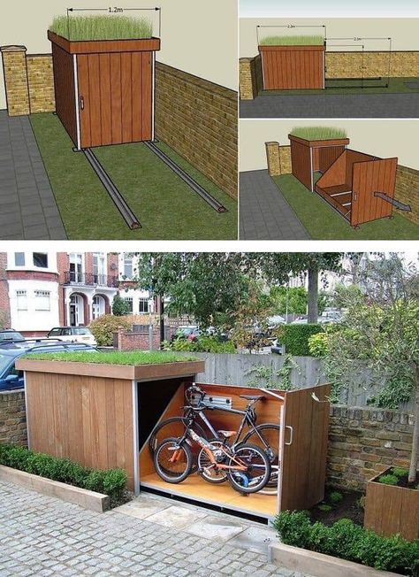 Outdoor Bike Storage, Range Velo, Furniture Shops, Cheap Garden, Build A Bike, Outdoor Biking, Bicycle Storage, King's Lynn, Bike Shed