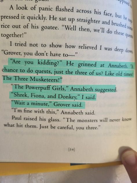 Percy Jackson Quotes Funny Book, Pjo Book Quotes, Persephone Percy Jackson, Percy Jackson The Seven, Percy Jackson Head Canon Percabeth, Percy Jackson Book Quotes, Rick Riordan Tweets, Percabeth Quotes, Percy And Grover