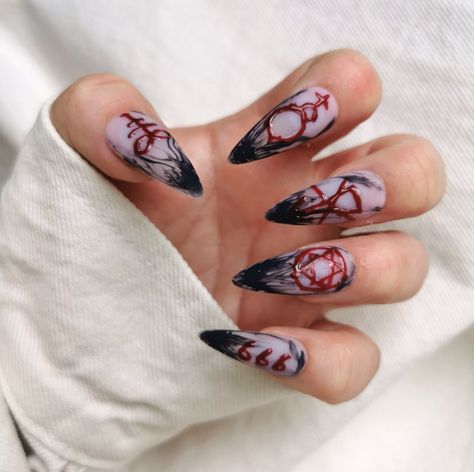 Demon nails Shop here 👇🖤 Demon Nails, Edgy Nails, Goth Nails, Grunge Nails, Goth Makeup, Nail Shop, Worcester, Acrylic Nail Designs, Trendy Nails