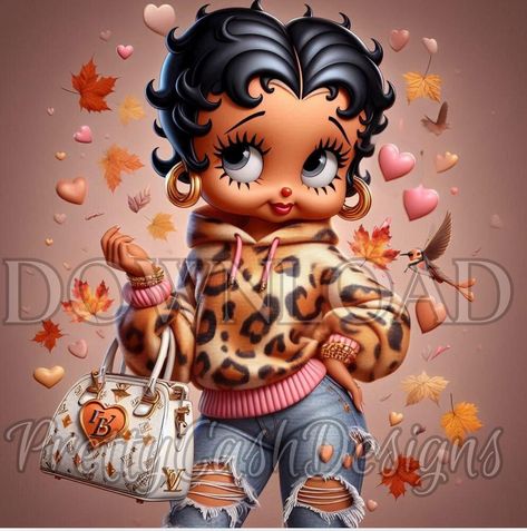 Betty Boop Aesthetic, Bettie Boop, Art Black Love, Black Baby Art, African American Art Women, Betty Boop Classic, Diamond Dots, Aesthetic Png, Black Woman Artwork