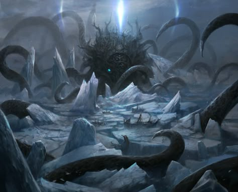 MTG - Icebreaker Kraken, Chris Cold on ArtStation at https://www.artstation.com/artwork/WK63Ny Kraken Monster, Kraken Art, Beast Creature, Mtg Art, Eldritch Horror, Creature Artwork, Dnd Monsters, Fantasy Beasts, 다크 판타지