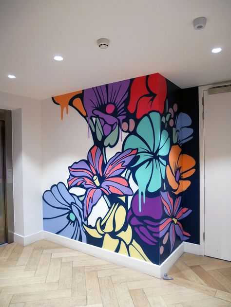 TUG agency London :: Behance Wall Design Artwork, Street Art Mural Wall Paintings, Paint Marker Wall Art, Graffiti Wall Art Interior Design Office, Wall Wrap Design, Wall Painting Mural Ideas, Creative Wall Murals, Basement Mural Ideas, Cool Murals Wall Paintings