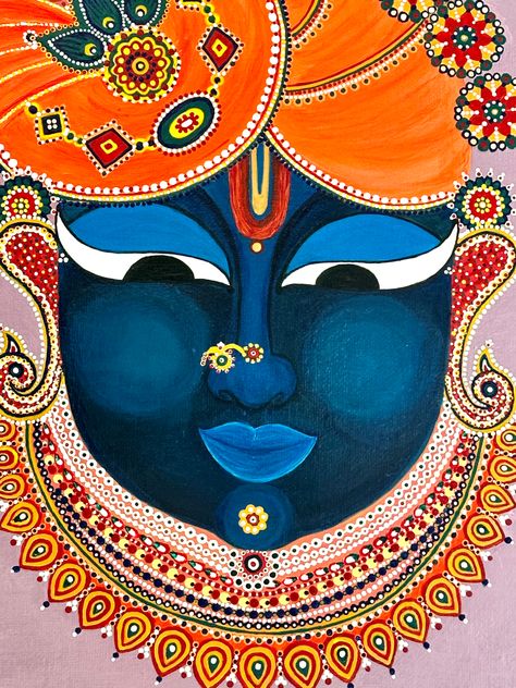 Shreenathji Mukharvind | Acrylic Canvas Painting | Customization available Shreenathji Mukharvind, Shrinathji Mukharvind, Acrylic Hand Painting, Painting Indian, Hand Painting Art, Hand Painting, Spiritual Art, Wall D, Acrylic Painting