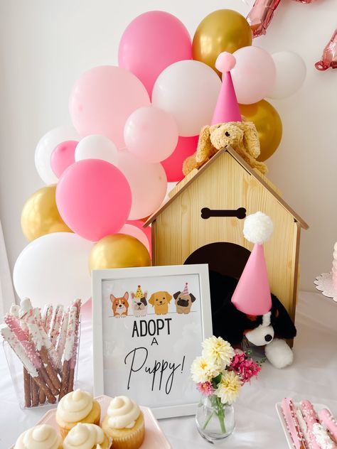 ADOPT A PUPPY BIRTHDAY PARTY - Red White & Denim Adopt A Puppy Birthday Party, Adopt A Puppy Party, Puppy Birthday Party, Puppy Pawty, Adopt A Puppy, Dog Themed Birthday Party, Puppy Birthday Parties, Bunny Party, Adoption Certificate