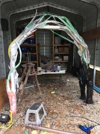 New Entrance for 2018 | Halloween Forum Pvc Halloween Archway, Pool Noodle Archway, Pool Noodle Halloween Arch, Halloween Archway Entrance, Diy Halloween Entrance, Halloween Archway Diy, Halloween Gate, Halloween Archway, Pool Noodle Halloween