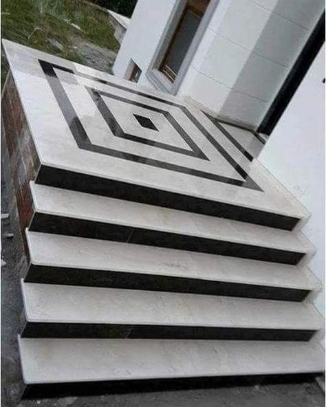 Steps Granite Design, Front Door Tiles, Granite Flooring Design, Marble Inlay Designs, Stairs Tiles Design, Cheap House Plans, Floor Inlay, Front Building Design, Floor Pattern Design