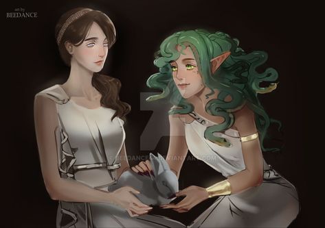 Medusa And Athena, Blind Woman, Woman In Love, Medusa Gorgon, Medusa Art, Blind Girl, Pretty Snakes, Achilles And Patroclus, Lesbian Art