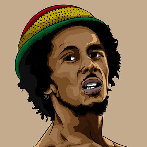 Bob Marley on Behance Bob Marley Illustration, Image Bob Marley, P Logo Design, Bob Marley Art, Roots Reggae, Graphic Design Illustration Adobe Illustrator, Fotografi Vintage, Sugar Cookie Designs, Illustration Adobe Illustrator