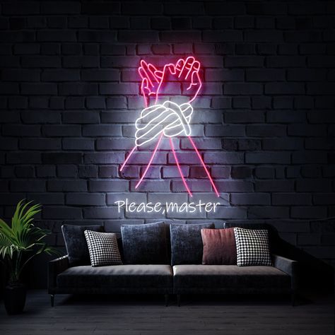 Boom Boom Room Ideas, Sensual Room Decor, Sensual Bedroom Decor, Woman Bedroom Decor, Neon Sign Party, Pleasure Room, Neon Sign Decor, Party Neon Sign, Dungeon Room