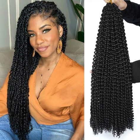 Bohemian Passion Twist Black Women, Hair For Passion Twist, Hair For Butterfly Locs, Long Twist Braids, Passion Twist Hair, Deep Wave Brazilian Hair, Water Wave Hair, Hair Bundle Deals, Curly Braids