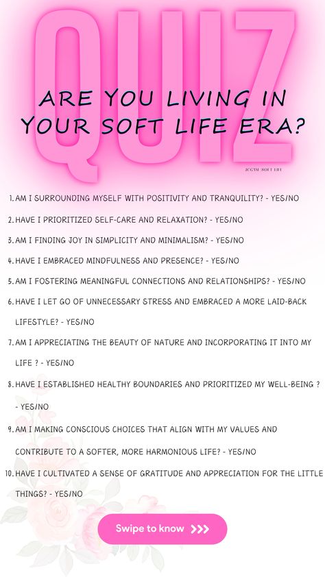 fun quiz, quiz me, soft life, soft girl era, femininity, girl code, aesthetics, quizzes, princess, luxurious, luxury Soft Girl Era Tips, Natural Feminine Care, Life Principles, Soft Girl Era, Healthy Boundaries, Feminine Care, My Values, Comfort And Joy, Cozy Fashion