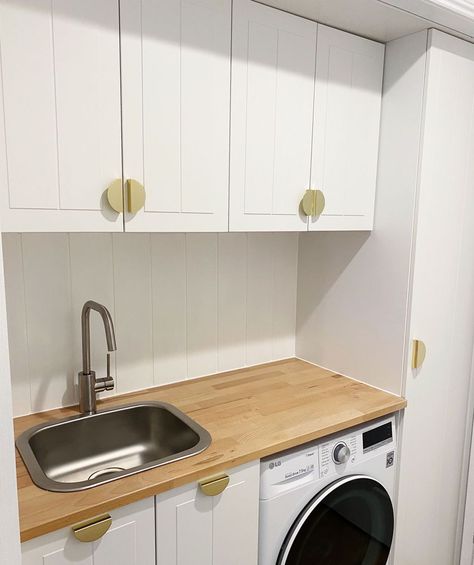 Laundry Linen Cupboard, Bunnings Laundry Ideas, Vj Panel Laundry, European Laundry Ideas, European Laundry Cupboard, Laundry Cupboard Storage, Laundry Cupboard Ideas, Bunnings Laundry, Bunnings Diy