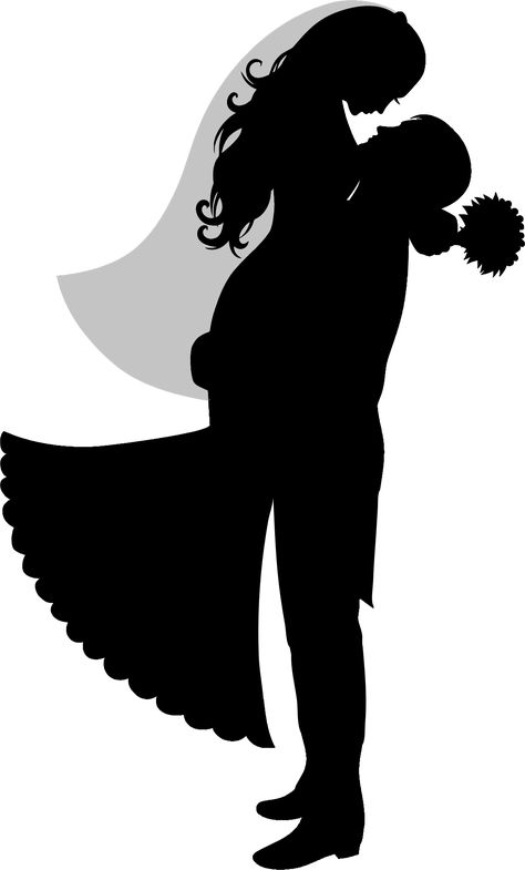 Bride And Groom Silhouette by @GDJ, Bride And Groom Silhouette from Pixabay., on @openclipart Silhouette Photo, Bride And Groom Silhouette, Wedding Drawing, Groom Card, Cricut Wedding, Couple Silhouette, Wedding Silhouette, Silhouette Clip Art, Silhouette Photos