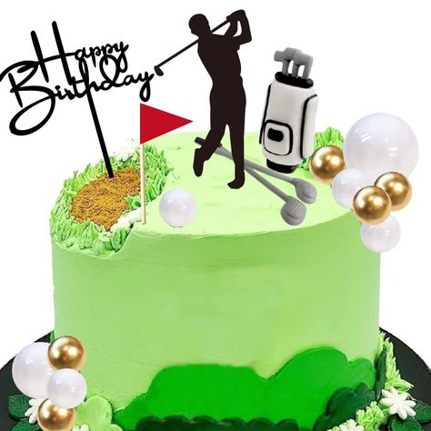 PRICES MAY VARY. Golf stand bag and clubs are clay 1 golf stand bag,2 golf clubs,1 red pennant, 10pcs color ball, 1 happy birthday sign. Perfect for golf theme birthday Golf Cake Topper with Stand Bag Clubs Ball Golf Birthday Cake Golf Themed Birthday Cakes For Men, Golf Theme Birthday, Golf Birthday Cake, Golf Cake Toppers, Golf Birthday Cakes, Birthday Golf, 1 Happy Birthday, Happy Birthday Sign, Golf Cake