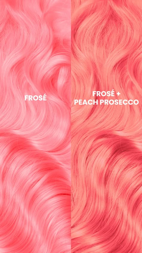 pink hair, peach hair, color mixing, hair color, hair dye, 2024 Peach Coral Hair, Neon Peach Hair, Pastel Peach Hair, Hairstylist Ideas, Peachy Pink Hair, Dyed Hair Ideas, Pink Purple Hair, Coral Hair, Natural Skin Lightening