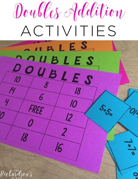 Doubles Addition Teaching Ideas that are great for first graders! I love the song that this teacher shared, too! Dot To Dot 100 Free Printable, Doubles Math Games, Doubles Anchor Chart, Doubles Addition, Math Doubles, Doubles Facts, Addition Activities, Daily 3, Math Number Sense