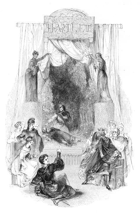 Hamlet Full Page Introductory Illustration | Victorian Illustrated Shakespeare Archive Shakespeare Illustrations, Hamlet Fanart, Hamlet Illustration, Hamlet Art, William Harvey, Sandy Powell, Shakespeare Hamlet, Furniture Business, Victorian Illustration