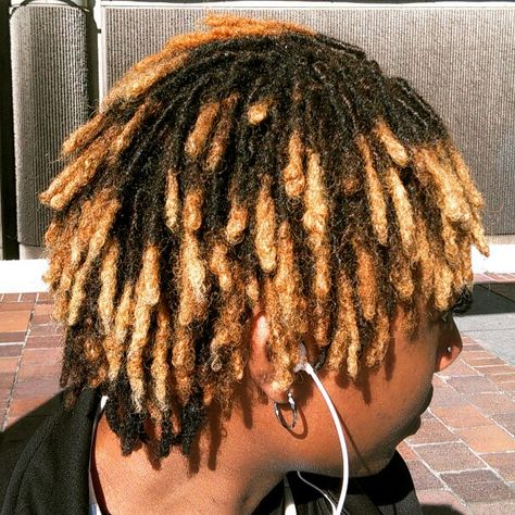 Loving my color Locs With Tips Dyed, Dreads With Colored Tips Men, Dreads Dyed Tips, Dreadlocks Dyed Tips, Dreads With Blonde Tips Men, Locs Bleached Tips, Blonde Locs Black Roots, Dyed Locs Tips, Locs Dyed Tips