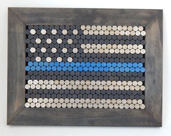 Diy Gifts For Police Officers, Police Gifts Diy, Police Office Decor, Law Enforcement Gifts Sheriff, Law Enforcement Decor, Police Patches Display, Police Crafts, Shotgun Shell Crafts, Police Wife Life